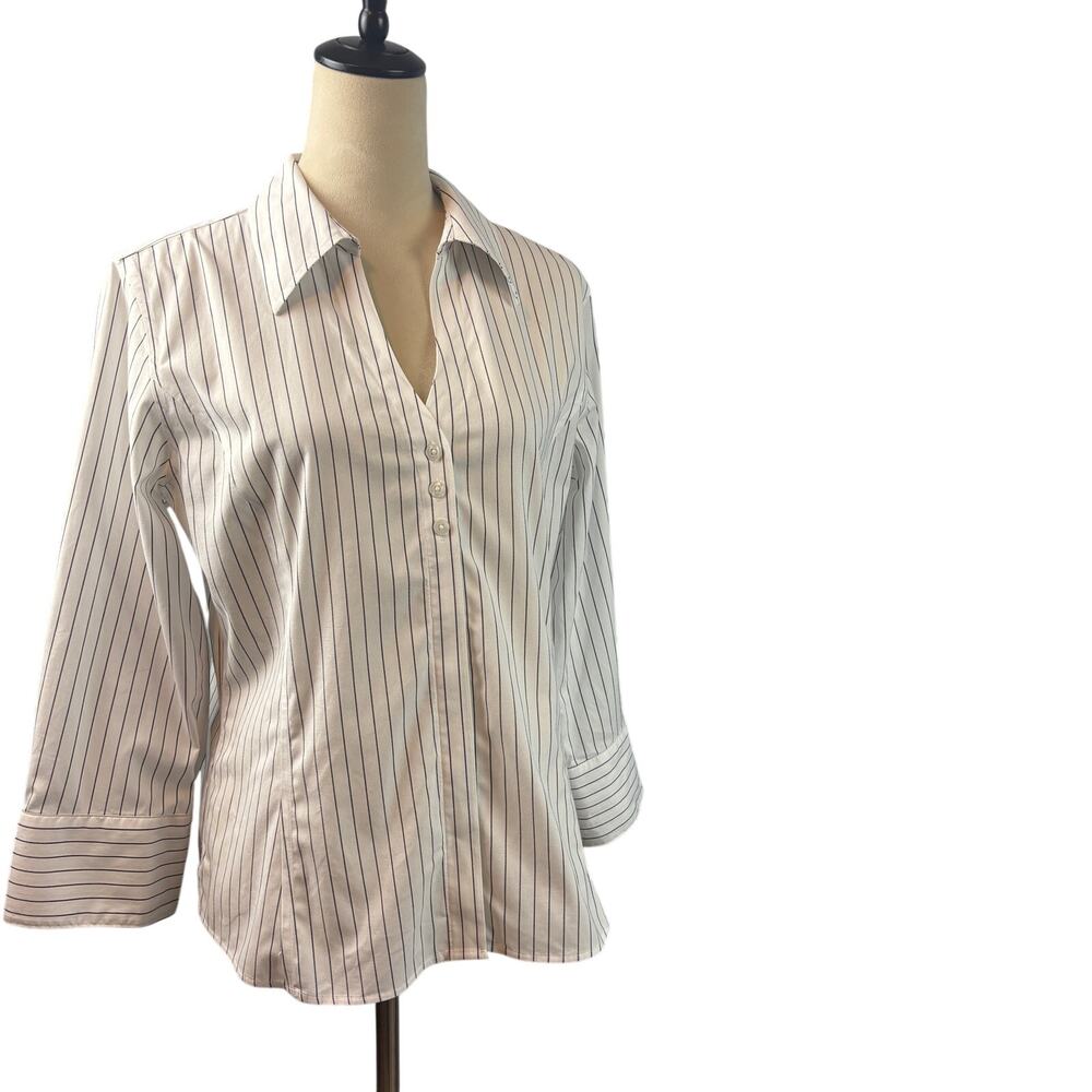 Womens Dress Shirt Bundle Gold Label Investments Pinstripe Button Up No Iron 12